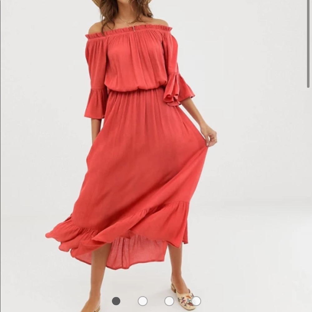 Worn once off the shoulder dress